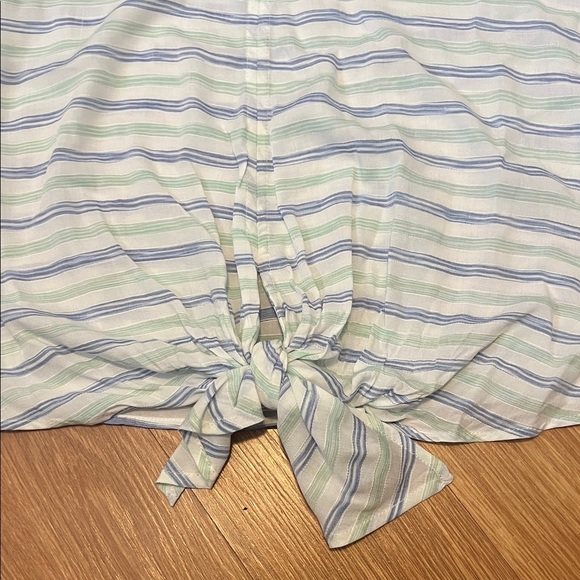 Cupio Blue and Green Striped Blouse medium new super soft - Picture 3 of 3